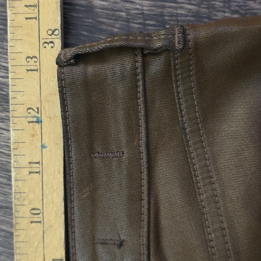 WHBM WHITE HOUSE BLACK MARKET    Vachetta Brown Faux Leather Skinny Jeans sz 0 L - Picture 8 of 9